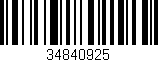Código de barras (EAN, GTIN, SKU, ISBN): '34840925'