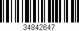 Código de barras (EAN, GTIN, SKU, ISBN): '34842647'