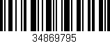Código de barras (EAN, GTIN, SKU, ISBN): '34869795'
