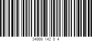 Código de barras (EAN, GTIN, SKU, ISBN): '34889_142_0_4'