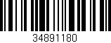 Código de barras (EAN, GTIN, SKU, ISBN): '34891180'