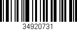Código de barras (EAN, GTIN, SKU, ISBN): '34920731'