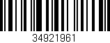Código de barras (EAN, GTIN, SKU, ISBN): '34921961'