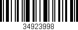 Código de barras (EAN, GTIN, SKU, ISBN): '34923998'