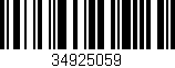 Código de barras (EAN, GTIN, SKU, ISBN): '34925059'