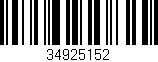 Código de barras (EAN, GTIN, SKU, ISBN): '34925152'