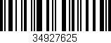 Código de barras (EAN, GTIN, SKU, ISBN): '34927625'