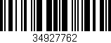 Código de barras (EAN, GTIN, SKU, ISBN): '34927762'