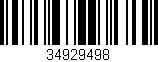 Código de barras (EAN, GTIN, SKU, ISBN): '34929498'