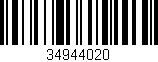Código de barras (EAN, GTIN, SKU, ISBN): '34944020'