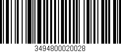 Código de barras (EAN, GTIN, SKU, ISBN): '3494800020028'