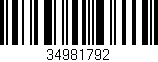 Código de barras (EAN, GTIN, SKU, ISBN): '34981792'