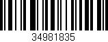 Código de barras (EAN, GTIN, SKU, ISBN): '34981835'