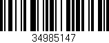 Código de barras (EAN, GTIN, SKU, ISBN): '34985147'