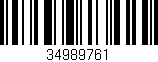 Código de barras (EAN, GTIN, SKU, ISBN): '34989761'