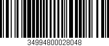 Código de barras (EAN, GTIN, SKU, ISBN): '34994800028048'