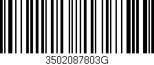 Código de barras (EAN, GTIN, SKU, ISBN): '3502087803G'