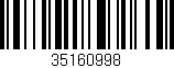 Código de barras (EAN, GTIN, SKU, ISBN): '35160998'