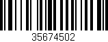 Código de barras (EAN, GTIN, SKU, ISBN): '35674502'