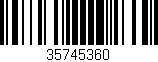 Código de barras (EAN, GTIN, SKU, ISBN): '35745360'