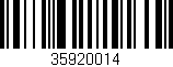 Código de barras (EAN, GTIN, SKU, ISBN): '35920014'