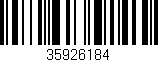 Código de barras (EAN, GTIN, SKU, ISBN): '35926184'