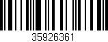 Código de barras (EAN, GTIN, SKU, ISBN): '35926361'