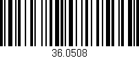 Código de barras (EAN, GTIN, SKU, ISBN): '36.0508'
