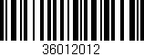 Código de barras (EAN, GTIN, SKU, ISBN): '36012012'