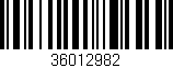 Código de barras (EAN, GTIN, SKU, ISBN): '36012982'