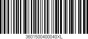 Código de barras (EAN, GTIN, SKU, ISBN): '3601500400040XL'