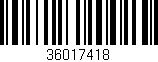 Código de barras (EAN, GTIN, SKU, ISBN): '36017418'