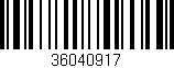 Código de barras (EAN, GTIN, SKU, ISBN): '36040917'