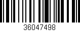 Código de barras (EAN, GTIN, SKU, ISBN): '36047498'