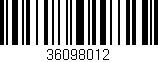 Código de barras (EAN, GTIN, SKU, ISBN): '36098012'