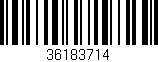 Código de barras (EAN, GTIN, SKU, ISBN): '36183714'