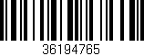 Código de barras (EAN, GTIN, SKU, ISBN): '36194765'