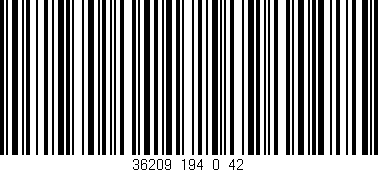 Código de barras (EAN, GTIN, SKU, ISBN): '36209_194_0_42'