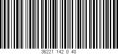 Código de barras (EAN, GTIN, SKU, ISBN): '36221_142_0_40'