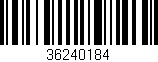 Código de barras (EAN, GTIN, SKU, ISBN): '36240184'