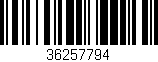 Código de barras (EAN, GTIN, SKU, ISBN): '36257794'