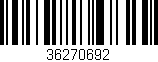 Código de barras (EAN, GTIN, SKU, ISBN): '36270692'