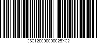 Código de barras (EAN, GTIN, SKU, ISBN): '363120000000025X32'