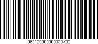 Código de barras (EAN, GTIN, SKU, ISBN): '363120000000030X32'
