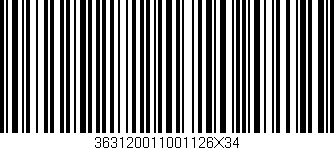 Código de barras (EAN, GTIN, SKU, ISBN): '363120011001126X34'