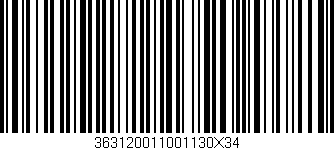 Código de barras (EAN, GTIN, SKU, ISBN): '363120011001130X34'