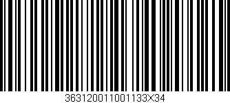 Código de barras (EAN, GTIN, SKU, ISBN): '363120011001133X34'