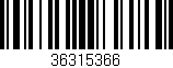 Código de barras (EAN, GTIN, SKU, ISBN): '36315366'