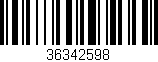 Código de barras (EAN, GTIN, SKU, ISBN): '36342598'