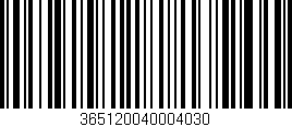 Código de barras (EAN, GTIN, SKU, ISBN): '365120040004030'